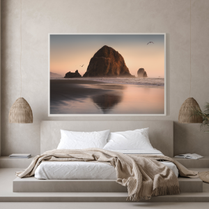 Sunset at Cannon beach makes serenity the focal point of your home